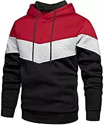 Rave on Friday Kapuzenpullover Rave on Friday Unisex Hoodie Patchwork Fleece Pullover Langarm Farbblock Sweatshirt Sport Outwear Hoody Casual Tops mit Tasche für Herren