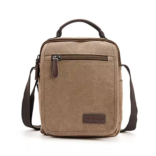 Verlenpaple Taschen & Rucksäcke Verlenpaple Umhängetasche Schultertasche Segeltuch IPad für 11 Zoll Laptop Retro Kuriertasche Herren Damen Crossbody Messenger Bag