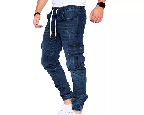Styleko Hosen Styleko Herren Cargo Jeans Hose Herren Jeans Hose für Männer Jungen Regular Slim fit Denim Destroyed Jogger Freizeithose Casual Jeans Pants Jeans Herren Stretch 8003