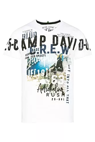 Camp David T-Shirts Camp David Herren T-Shirt mit V-Neck und Photoprint