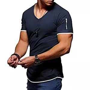 Rapbin T-Shirts Rapbin T-Shirt für Herren Sommer Oberteil Kurzarm Sleeve Tee Shirts mit V-Ausschnitt Atmungsaktive Lässige Sportliche T Shirts