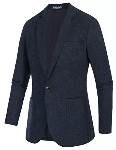 PaulJones Blazer PaulJones Herren Regular Fit Anzug Sakko EIN Knopf Klassisch Business Arbeit Blazer