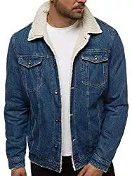 OZONEE Jacken OZONEE Herren Jeansjacke Jacke Jeans Winterjacke Gefüttert Übergangsjacke Herbstjacke Vintage Herrenjacke Winter Übergangs Denim Bikerjacke Sherpa Jacket