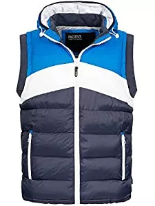 Indicode Westen Indicode Herren Valerio Steppweste mit Kapuze | Herrenweste Vintage-Weste für Männer