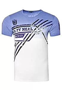 Rusty Neal T-Shirts T-Shirt Herren Kurzarm Rundhals T-Shirt für Männer Anthrazit Rot Lila S M L XL XXL 3XL Regular Fit 249