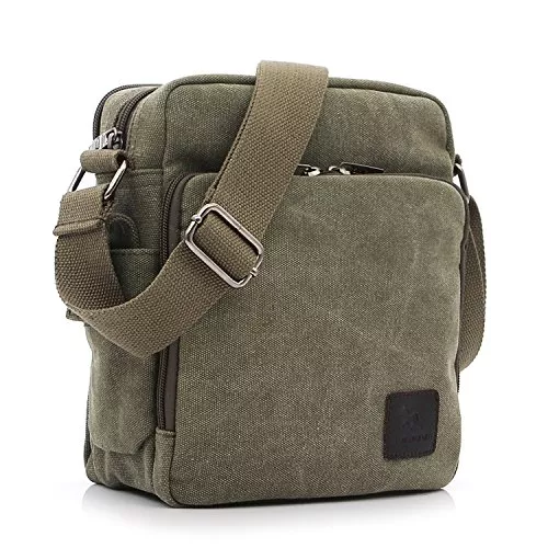 Outreo Taschen & Rucksäcke Outreo Canvas Umhängetasche Herren Schultertasche Kleine Herrentaschen Vintage Messenger Bag Taschen für Schule Kuriertasche Tablet Segeltuchtaschen Reisetasche Sport Werkzeug Taschen Sporttasche