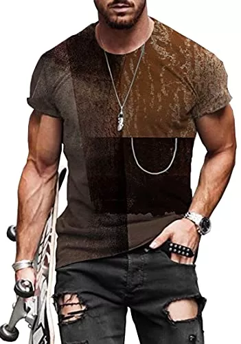 WINKEEY T-Shirts WINKEEY Herren Street T-Shirt Sommer Printed Top Lose Large Size Kurzarm