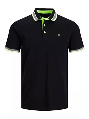 JACK & JONES Poloshirts JACK & JONES Herren Slim Fit Polo Shirt JJEPAULOS Uni Sommer Hemd Kragen Kurz Arm Basic Pique Cotton