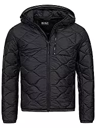 Indicode Jacken Indicode Herren Perkins Steppjacke in Daunenjacken-Optik mit Kapuze | gefütterte sportliche Übergangsjacke Moderne leichte Winterjacke modische Jacke für Männer