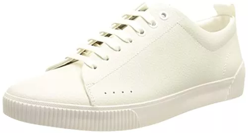 HUGO Sneaker & Sportschuhe HUGO Herren Zero Tenn Lowtop Sneakers aus genarbtem Leder mit Logo-Tape Größe