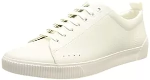 HUGO Sneaker & Sportschuhe HUGO Herren Zero Tenn Lowtop Sneakers aus genarbtem Leder mit Logo-Tape Größe