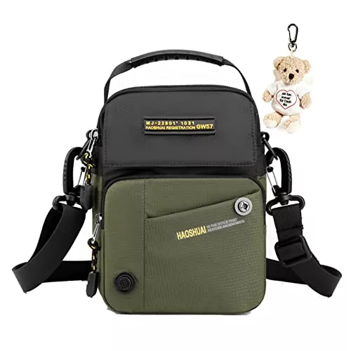 JEKAVA Taschen & Rucksäcke Kleine Umhängetasche Herren Tasche zum Unhänge Wasserdicht Schultertasche Multifunktionale Mode Bauchtasche mit 5 Fächern Outdoor Sport Gürteltasche Mini Tasche für Reise, Urlaub, Wanderung
