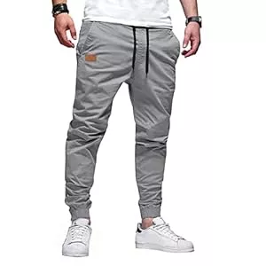 AlvaQ Hosen AlvaQ Chino Hose Herren Freizeithose Baumwolle Cargohose Herren Jogginghose mit Kordelzug Casual Hose mit Taschen