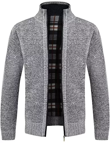 Pinkpum Strickjacken Pinkpum Strickjacke Herren Fleecejacke Sweatjacke Mit Reißverschluss Trachtenjacke, Gestrickt Cardigan Herren Wintermantel