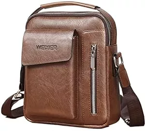 Vohoney Taschen & Rucksäcke Vohoney Herren-Schultertaschen Umhängetasche Herrentasche Klein Crossbody Bag Handtasche Tasche UmhängenMessenger Bag Handgelenktasche Shoulder Bag (Braun Herren-Schultertaschen)