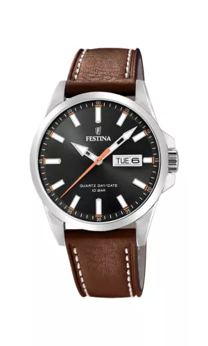 Festina Uhren Festina Herren Analog Quarz Uhr mit Leder Armband F20358/2