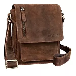 STILORD Taschen & Rucksäcke STILORD 'Finn' kleine Umhängetasche Herren Schultertasche Vintage Messenger Bag 8,4 Zoll Tablettasche echtes Büffel-Leder