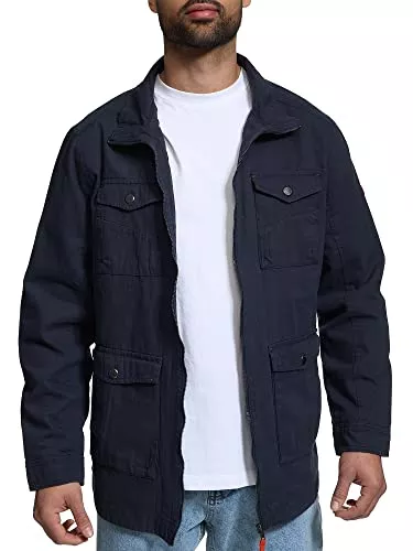 Indicode Jacken Indicode Herren Simeon Übergangsjacke aus Baumwolle | Herrenjacke Jeansjacke für Männer