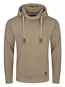 riverso Kapuzenpullover riverso Herren Kapuzenpullover RIVNiklas Pullover Sweatshirt Hoodie Kapuze Kängurutaschen Cross-Over-Kragen Regular Einfarbig Baumwolle Grau Braun Grün Rot Blau Schwarz S M L XL 2XL 3XL 4XL 5XL