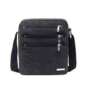 Vohoney Taschen & Rucksäcke Vohoney Herren-Schultertaschen Umhängetasche Herrentasche Klein Crossbody Bag Handtasche Tasche Umhängen Messenger Bag Handgelenktasche Canvas Vintage Shoulder Bag