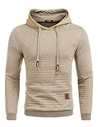 COOFANDY Kapuzenpullover COOFANDY Herren Kapuzenpullover Hipster Gym Langarm Kordelzug Karierten Jacquard Pullover Hoodies