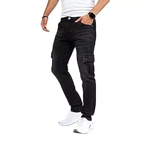 Styleko Jeans Styleko Herren Cargo Jeans Hose Herren Jeans Hose für Männer Jungen Regular Slim fit Denim Destroyed Jogger Freizeithose Casual Jeans Pants Jeans Herren Stretch| 7 Tasc 8004