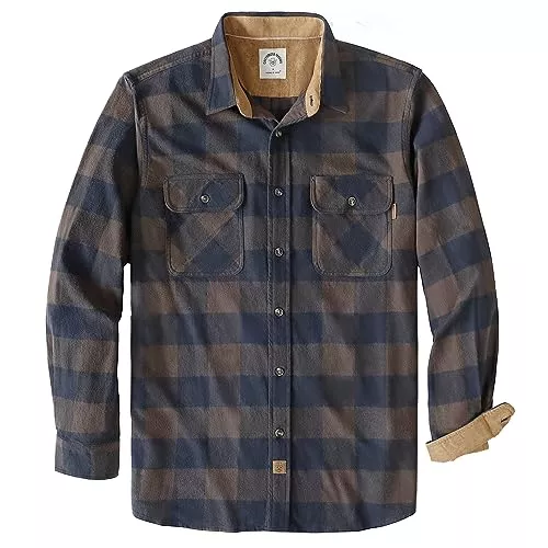 Dubinik Hemden Dubinik® Flanellhemd Herren Button Down Kariert Baumwollhemd Freizeithemd Hemd Herren Langarm mit Zwei Brusttasche
