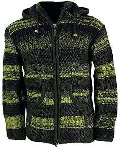 GURU SHOP Strickjacken GURU SHOP Strickjacke, Wolljacke, Nepaljacke Anthrazit, Herren, Wolle