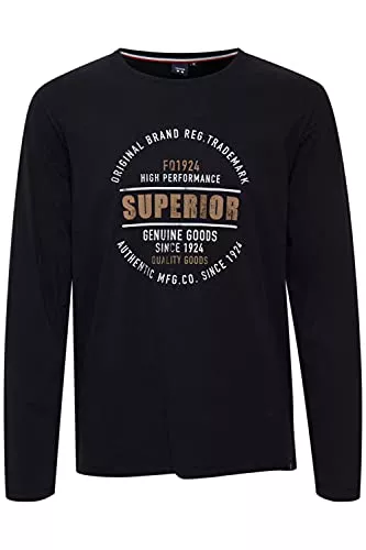 FQ1924 Langarmshirts FQ1924 FQRikard Herren Longsleeve Langarmshirt Shirt Mit Print aus 100% Baumwolle