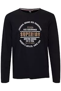 FQ1924 Langarmshirts FQ1924 FQRikard Herren Longsleeve Langarmshirt Shirt Mit Print aus 100% Baumwolle