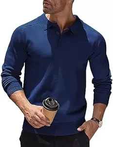 COOFANDY Pullover & Strickmode COOFANDY Herren Pullover Mit Polokragen Strick Polo Pullover Langarmshirt Strickpullover Regular Fit Männer Pulli Winterpullover Basic Einfarbig Poloshirt