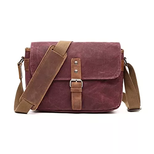 FANDARE Taschen & Rucksäcke FANDARE Retro Kamera Umhängetasche Herren Segeltuch Arbeitstasche Damen Messenger Bag Schultertasche Herrentasche zum Umhängen für Reise Schule Hochschule Arbeit Outdoor Schulranzen