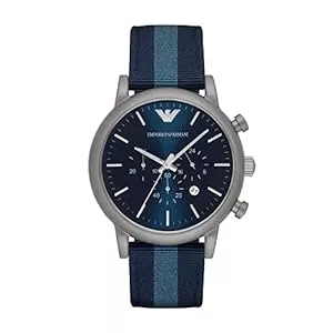 Emporio Armani Uhren Emporio Armani Herren-Chronograph, Edelstahluhr, 46 mm Gehäusegröße