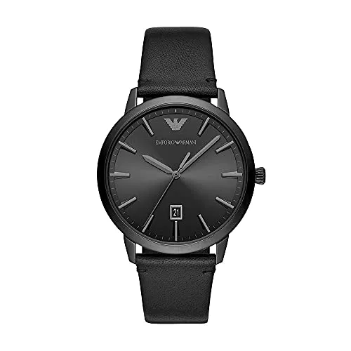 Emporio Armani Uhren Emporio Armani Herrenuhr mit drei Zeigern, Edelstahl, Gehäusegröße 43 mm