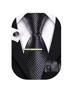 Barry.Wang Accessoires Barry.Wang Herren Krawatte Set Seide Mit Floralem Muster Manschettenknöpfe Einstecktuch im