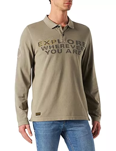 camel active Poloshirts camel active Herren Langarm-Poloshirt aus Reiner Baumwolle