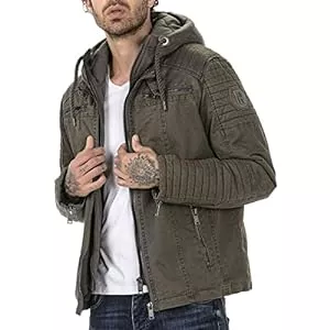 Redbridge Jacken Redbridge Jacke für Herren Winterjacke Übergangsjacke mit Kapuze Gesteppt Biker-Jacke