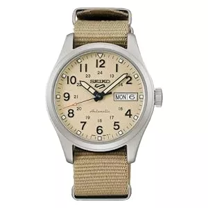 Seiko Uhren Seiko 5 Sports Herren-Automatikuhr Beige SRPJ83K1
