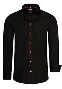 R-Neal Hemden R-Neal Herren Business Hemd Stretch Langarm Hemden Kentkragen Büro-Hemd Freizeit-Hemd Hochzeit-Hemd S M L XL XXL 3XL 11022-30