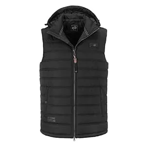 Dry Fashion Westen Dry Fashion Herren Steppweste Jever - Leichte gesteppte Weste mit abnehmbarer Kapuze