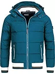 Indicode Jacken Indicode Herren Marlon Steppjacke in Daunenjacken-Optik mit Abnehmbarer Kapuze | warme Winterjacke gefütterte Übergangsjacke Regenjacke  Jacke für Männer