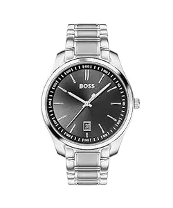 BOSS Uhren BOSS Analog Quarzuhr für Herren mit Silbernes Edelstahlarmband - 1513730