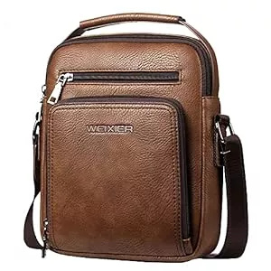 A-QMZL Taschen & Rucksäcke Umhängetasche Herren Schultertasche Herrentasche Klein Vintage PU Leder Crossbody Herren Tasche Umhängen Handtasche Männer für Arbeit, Schule, Alltag