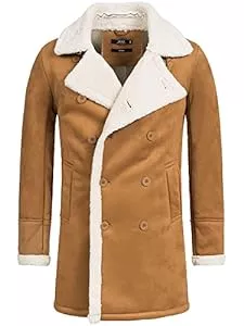 Indicode Mäntel Indicode Herren Barlow Kurzmantel mit Reverskragen und Teddyfell | Mantel Parka Männer