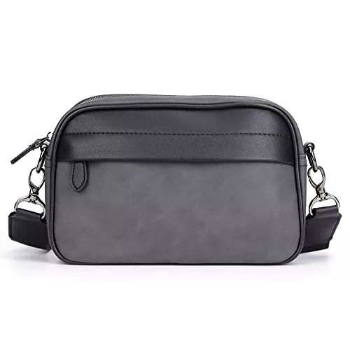 Umikk Taschen & Rucksäcke PU Umhängetasche Hohe Kapazität Tasche, Messenger Bags Schultertasche Herren, Umhängetasche für Herren mit Sport wasserdicht Freizeit Brusttasche,Gürteltasche Büro kleiner Rucksack,für Arbeit Reisen