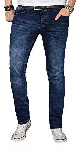 ALESSANDRO SALVARINI Jeans ALESSANDRO SALVARINI Designer Herren Jeans Hose Regular Slim Fit Jeanshose Basic Stretch