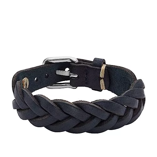 Fossil Schmuck FOSSIL Armband für Männer Leather Essentials, Navy Lederarmband, Länge: 260mm, Breite: 20mm, JF04406040