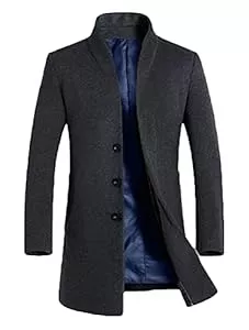 FTCayanz Mäntel FTCayanz Herren Mantel Business Wollmantel Warm Wintermantel Lange Jacken