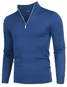 COOFANDY Pullover & Strickmode COOFANDY Pullover Herren Rollkragen Pullover Turtleneckpullover Feinstrick Sweater 1/4 Zip Neck Pulli Winterpullover Warm Strickpullover Langarm Leichter Arbeitspullover