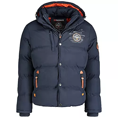 Geographical Norway Jacken Geographical Norway Verveine Men Distribrands - Warme Kapuzenjacke für Männer - Langarmjacke - Warmer Wintermantel für Männer - Outdoorjacke mit wattiertem Innenfutter